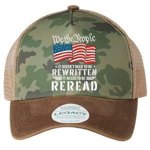 US Flag Constitution of the USA Needs To Be Reread Legacy Tie Dye Trucker Hat