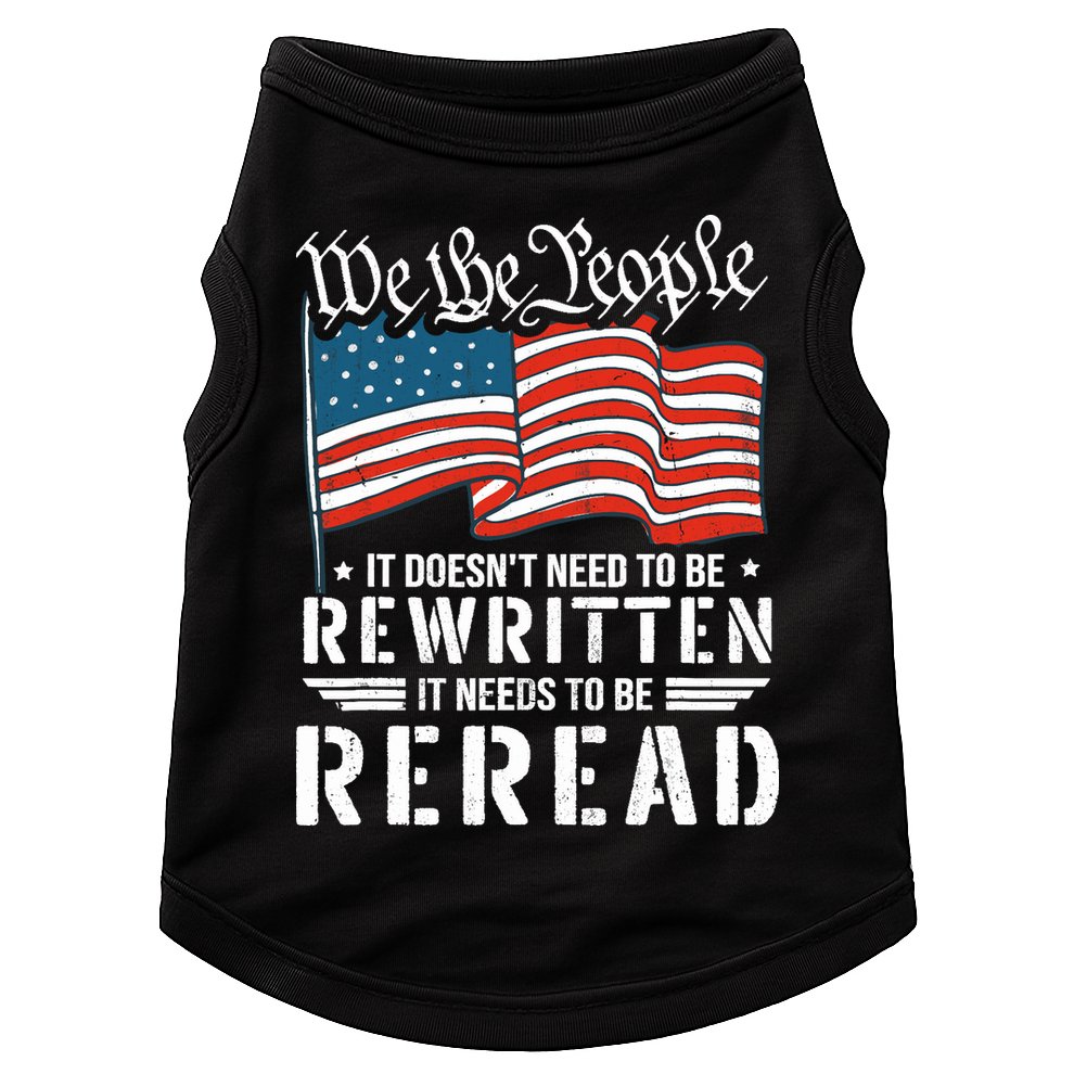 US Flag Constitution of the USA Needs To Be Reread Doggie Tank