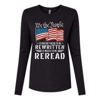 US Flag Constitution of the USA Needs To Be Reread Womens Cotton Relaxed Long Sleeve T-Shirt