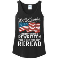 US Flag Constitution of the USA Needs To Be Reread Ladies Essential Tank