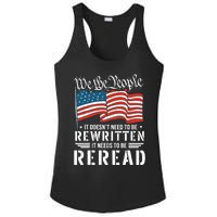 US Flag Constitution of the USA Needs To Be Reread Ladies PosiCharge Competitor Racerback Tank