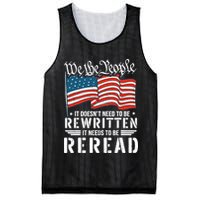 US Flag Constitution of the USA Needs To Be Reread Mesh Reversible Basketball Jersey Tank