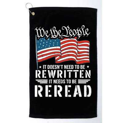 US Flag Constitution of the USA Needs To Be Reread Golf Towel