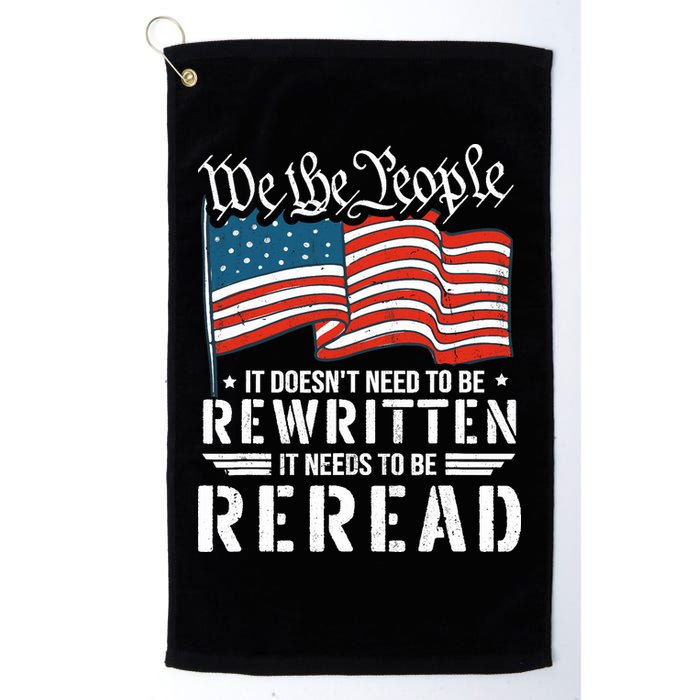 US Flag Constitution of the USA Needs To Be Reread Golf Towel
