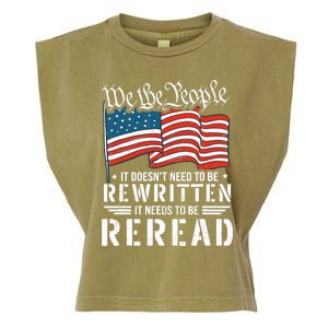 US Flag Constitution of the USA Needs To Be Reread Garment-Dyed Women's Muscle Tee