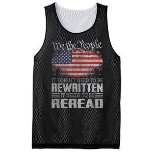 Us Flag Constitution Of The Usa Needs To Be Reread Mesh Reversible Basketball Jersey Tank