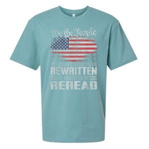 Us Flag Constitution Of The Usa Needs To Be Reread Sueded Cloud Jersey T-Shirt