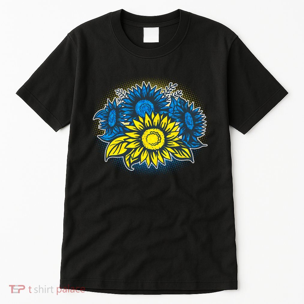 Ukrainian Flag Colors Sunflowers Stand With Ukraine Tall T-Shirt
