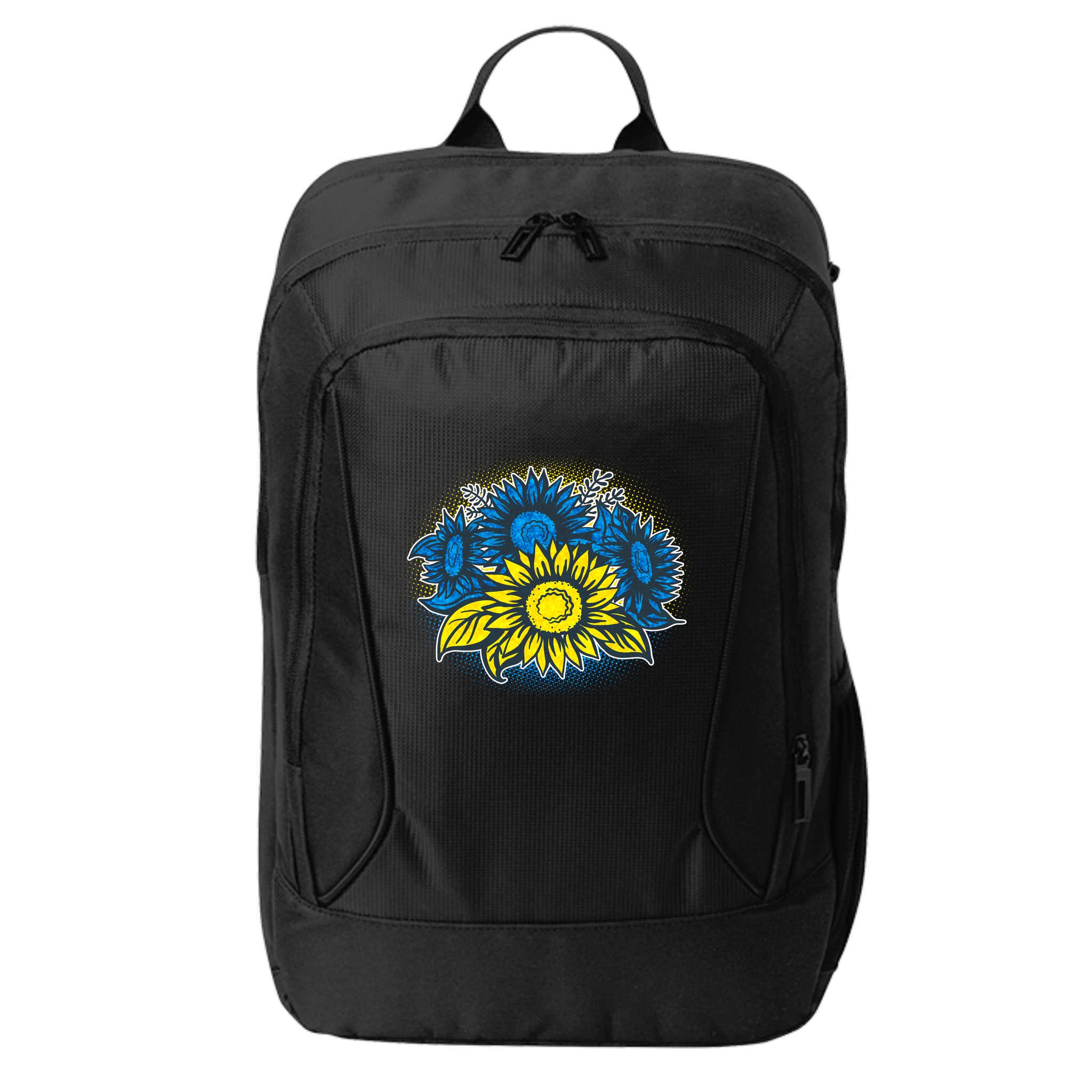 Ukrainian Flag Colors Sunflowers Stand With Ukraine City Backpack