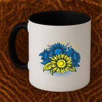 Ukrainian Flag Colors Sunflowers Stand With Ukraine Mug