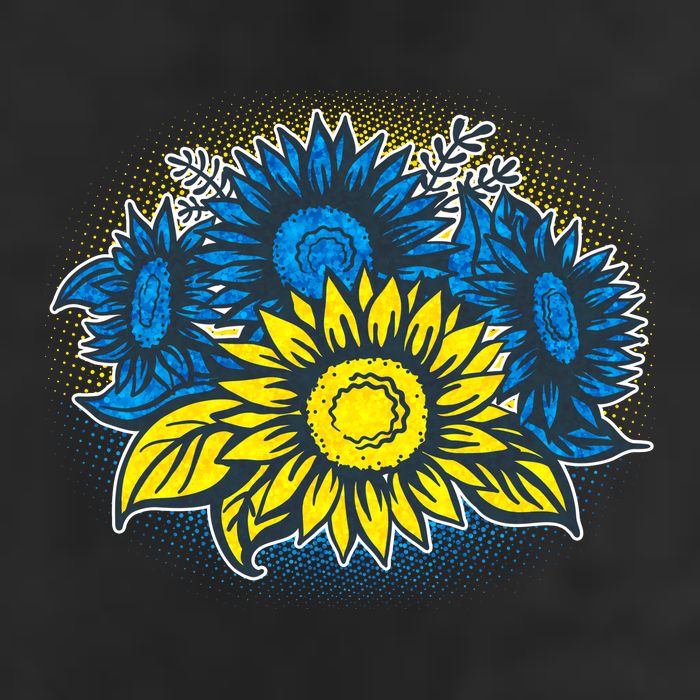 Ukrainian Flag Colors Sunflowers Stand With Ukraine Beanie