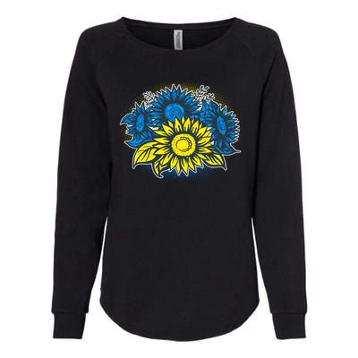 Ukrainian Flag Colors Sunflowers Stand With Ukraine Womens California Wash Sweatshirt