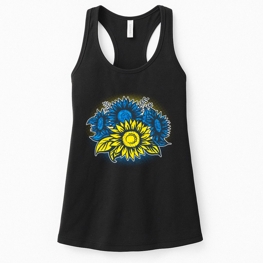 Ukrainian Flag Colors Sunflowers Stand With Ukraine Womens Tank Top