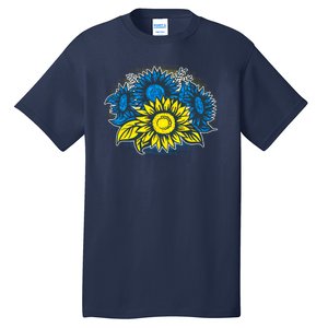 Ukrainian Flag Colors Sunflowers Stand With Ukraine Tall T-Shirt