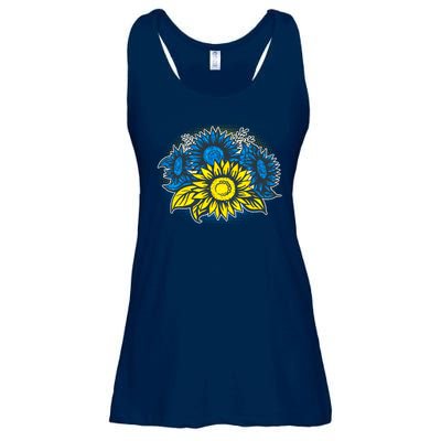 Ukrainian Flag Colors Sunflowers Stand With Ukraine Ladies Essential Flowy Tank