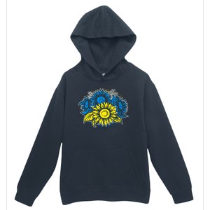 Ukrainian Flag Colors Sunflowers Stand With Ukraine Urban Pullover Hoodie