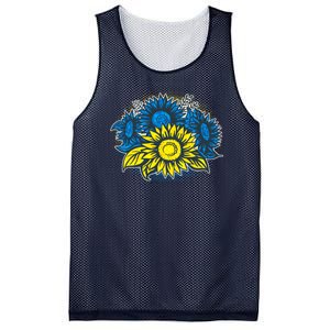 Ukrainian Flag Colors Sunflowers Stand With Ukraine Mesh Reversible Basketball Jersey Tank