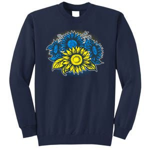 Ukrainian Flag Colors Sunflowers Stand With Ukraine Tall Sweatshirt