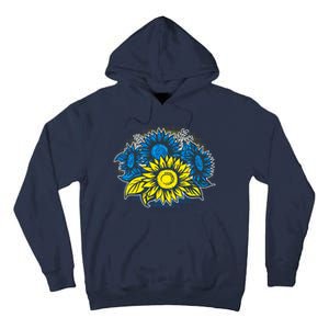 Ukrainian Flag Colors Sunflowers Stand With Ukraine Tall Hoodie