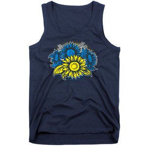 Ukrainian Flag Colors Sunflowers Stand With Ukraine Tank Top