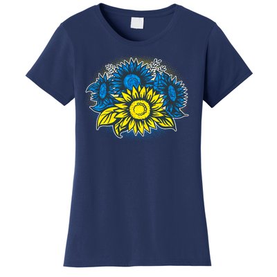 Ukrainian Flag Colors Sunflowers Stand With Ukraine Women's T-Shirt