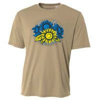 Ukrainian Flag Colors Sunflowers Stand With Ukraine Cooling Performance Crew T-Shirt