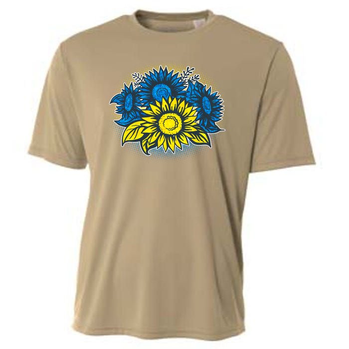 Ukrainian Flag Colors Sunflowers Stand With Ukraine Cooling Performance Crew T-Shirt