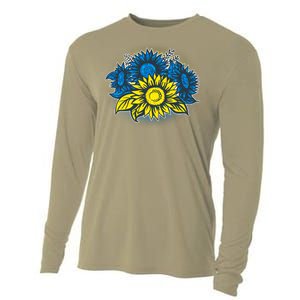 Ukrainian Flag Colors Sunflowers Stand With Ukraine Cooling Performance Long Sleeve Crew