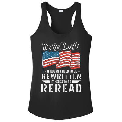 US Flag Constitution Of The USA Needs To Be Reread Ladies PosiCharge Competitor Racerback Tank