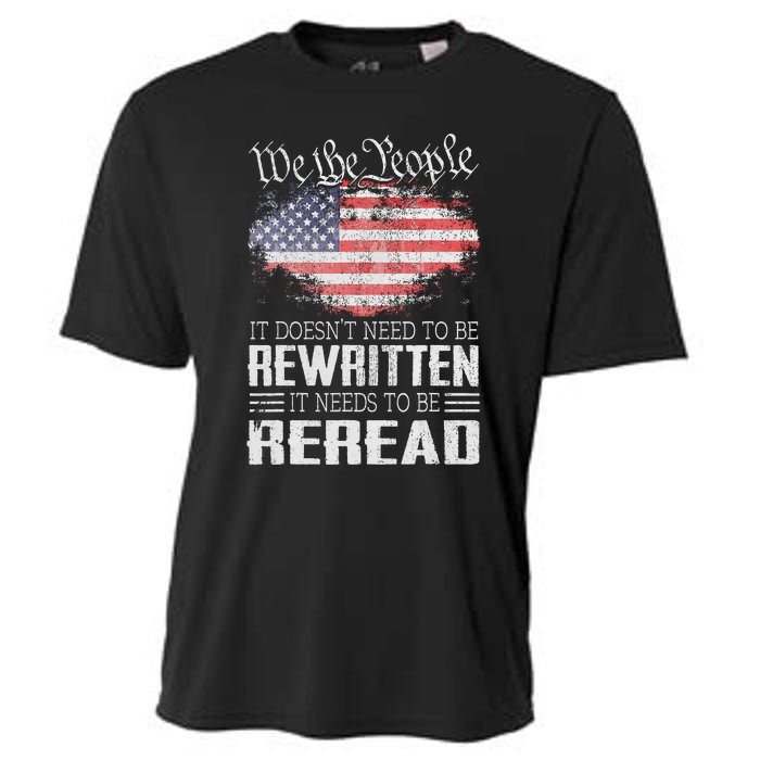 US Flag Constitution Of The USA Needs To Be Reread Cooling Performance Crew T-Shirt