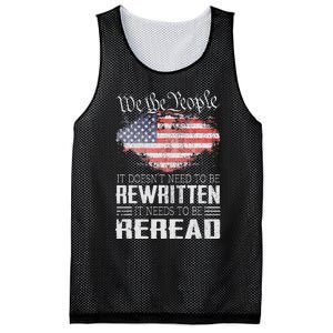 US Flag Constitution Of The USA Needs To Be Reread Mesh Reversible Basketball Jersey Tank