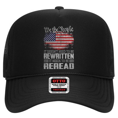 Us Flag Constitution Of The Usa Needs To Be Reread Trucker Hat