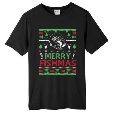 Ugly FISHING Christmas Bass Fish Apparel Merry Fishmas. Tall Fusion ChromaSoft Performance T-Shirt