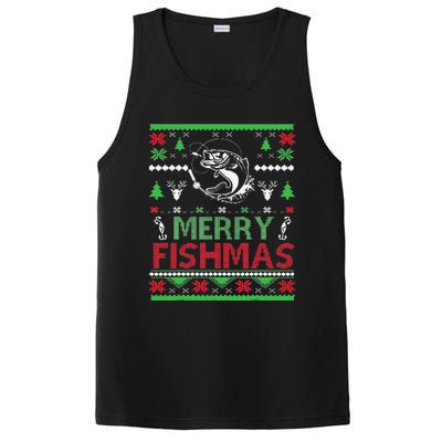 Ugly FISHING Christmas Bass Fish Apparel Merry Fishmas. PosiCharge Competitor Tank