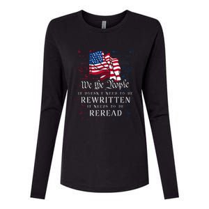 Us Flag Constitution Of The Usa Needs To Be Reread Womens Cotton Relaxed Long Sleeve T-Shirt