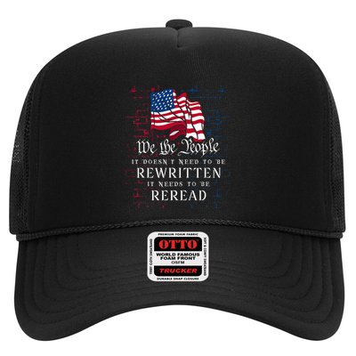 Us Flag Constitution Of The Usa Needs To Be Reread Trucker Hat