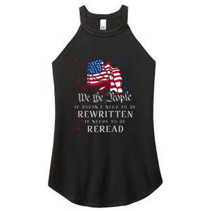 Us Flag Constitution Of The Usa Needs To Be Reread Women's Perfect Tri Rocker Tank