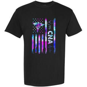 US Flag CNA Tie Dye Cute Certified Nursing Assistant Garment-Dyed Heavyweight T-Shirt