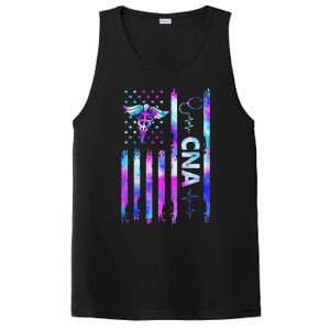 US Flag CNA Tie Dye Cute Certified Nursing Assistant PosiCharge Competitor Tank