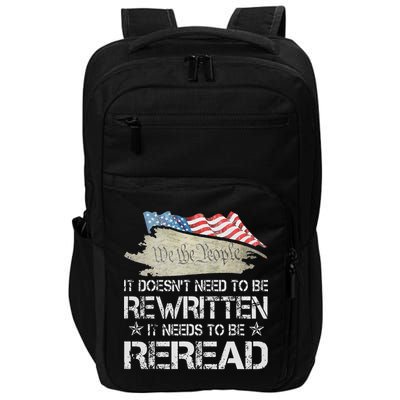 US Flag Constitution of the USA Needs To Be Reread Impact Tech Backpack