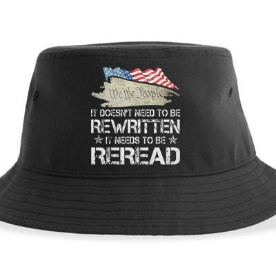 US Flag Constitution of the USA Needs To Be Reread Sustainable Bucket Hat
