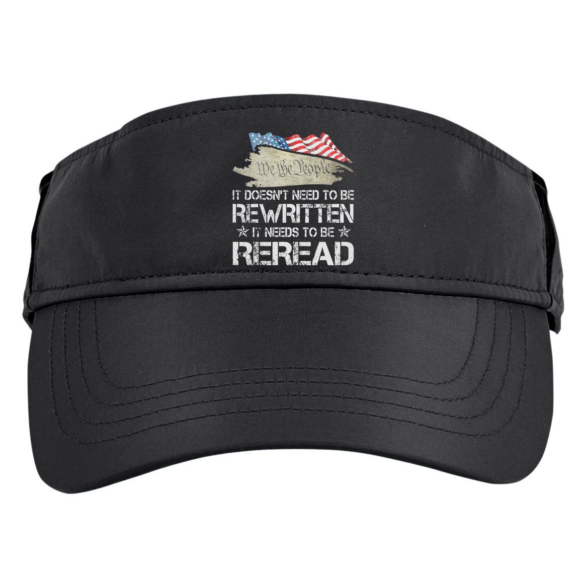 US Flag Constitution of the USA Needs To Be Reread Adult Drive Performance Visor