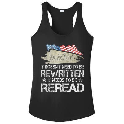 US Flag Constitution of the USA Needs To Be Reread Ladies PosiCharge Competitor Racerback Tank