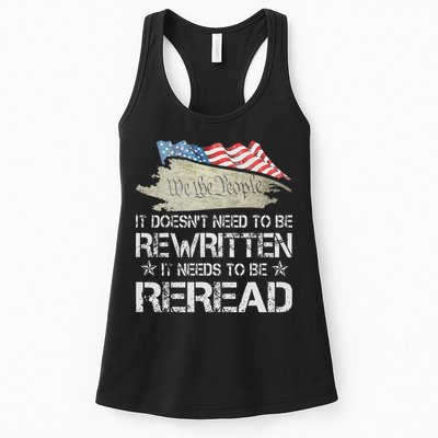 US Flag Constitution of the USA Needs To Be Reread Womens Tank Top