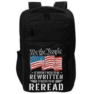 US Flag Constitution of the USA Needs To Be Reread Impact Tech Backpack