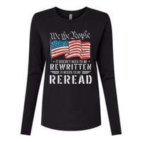 Us Flag Constitution Of The Usa Needs To Be Reread Womens Cotton Relaxed Long Sleeve T-Shirt