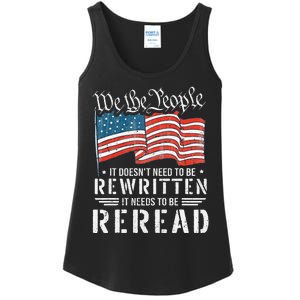 Us Flag Constitution Of The Usa Needs To Be Reread Ladies Essential Tank