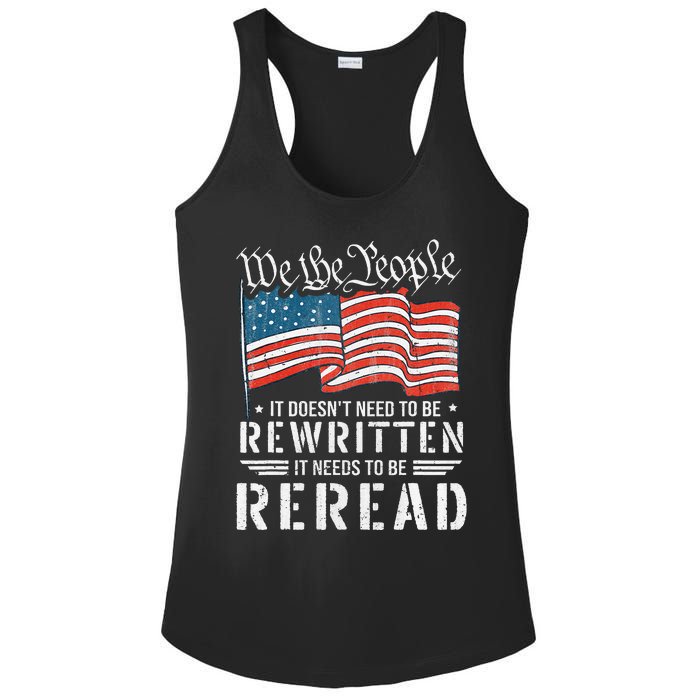 Us Flag Constitution Of The Usa Needs To Be Reread Ladies PosiCharge Competitor Racerback Tank