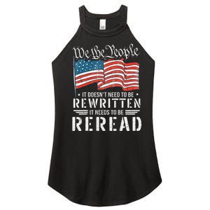 Us Flag Constitution Of The Usa Needs To Be Reread Women's Perfect Tri Rocker Tank