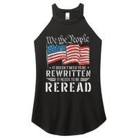 Us Flag Constitution Of The Usa Needs To Be Reread Women's Perfect Tri Rocker Tank